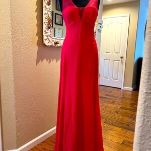 Brand new Bcbg long dress.Size 4, 100% Polyester. Lace front and back.